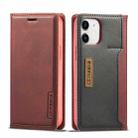 For iPhone 12 mini LC.IMEEKE LC-001 Series PU + TPU Color Matching Frosted Horizontal Flip Leather Case with Holder & Card Slot(Red) - 1