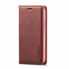 For iPhone 12 mini LC.IMEEKE LC-001 Series PU + TPU Color Matching Frosted Horizontal Flip Leather Case with Holder & Card Slot(Red) - 2