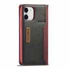 For iPhone 12 mini LC.IMEEKE LC-001 Series PU + TPU Color Matching Frosted Horizontal Flip Leather Case with Holder & Card Slot(Red) - 3