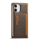 For iPhone 12 mini LC.IMEEKE LC-001 Series PU + TPU Color Matching Frosted Horizontal Flip Leather Case with Holder & Card Slot(Brown) - 3