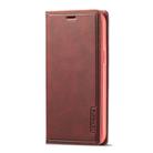 For iPhone 12 / 12 Pro LC.IMEEKE LC-001 Series PU + TPU Color Matching Frosted Horizontal Flip Leather Case with Holder & Card Slot(Red) - 2