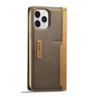 For iPhone 12 / 12 Pro LC.IMEEKE LC-001 Series PU + TPU Color Matching Frosted Horizontal Flip Leather Case with Holder & Card Slot(Brown) - 3