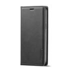 For iPhone 12 / 12 Pro LC.IMEEKE LC-001 Series PU + TPU Color Matching Frosted Horizontal Flip Leather Case with Holder & Card Slot(Black) - 3