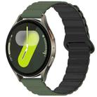 For Samsung Galaxy Watch 7 / 6 / 5 / FE xDfind Loop Magnetic Glossy Silicone Watch Band(Army Green Black) - 1
