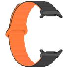 For Samsung Galaxy Watch Ultra / Ultra 2025 xDfind Loop Magnetic Glossy Silicone Watch Band(Black Orange) - 3