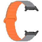 For Samsung Galaxy Watch Ultra / Ultra 2025 xDfind Loop Magnetic Glossy Silicone Watch Band(Grey Orange) - 3