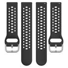 20mm xDfind Silver Buckle Silicone Sport Watch Band(Black) - 3