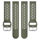 20mm xDfind Silver Buckle Silicone Sport Watch Band(Army Green) - 3
