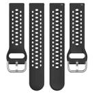 For Samsung Galaxy Watch 7 / 6 / 5 / FE xDfind Silver Buckle Silicone Sport Watch Band(Black) - 3