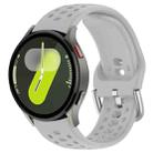 For Samsung Galaxy Watch 7 / 6 / 5 / FE xDfind Silver Buckle Silicone Sport Watch Band(Grey) - 1