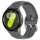 For Samsung Galaxy Watch 7 / 6 / 5 / FE xDfind Silver Buckle Silicone Sport Watch Band(Space Grey) - 1