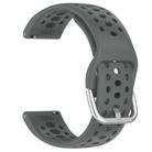 For Samsung Galaxy Watch 7 / 6 / 5 / FE xDfind Silver Buckle Silicone Sport Watch Band(Space Grey) - 2