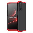 For OPPO Realme 7 GKK Three Stage Splicing Full Coverage PC Protective Case(Black Red) - 1