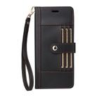 For iPhone 17 Pro Max Six Card Slots Buckle Leather Phone Case with Lanyard(Black) - 2