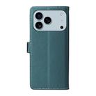 For iPhone 17 Pro Max Six Card Slots Buckle Leather Phone Case with Lanyard(Green) - 4