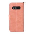 For Kyocera Torque 5G KYG01 Multi-card Slots Crossbody Cowhide Leather Phone Case(Pink) - 3