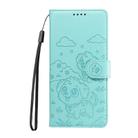 For Honor X70 5G Embossed Heart Dog RFID Blocking Wallet Leather Phone Case(Green) - 2