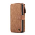 For iPhone 12 / 12 Pro CaseMe-007 Crazy Horse Texture Detachable Horizontal Flip PU Leather Case, with Card Slot & Holder & Zipper Wallet & Photo Frame(Brown) - 2