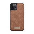For iPhone 12 / 12 Pro CaseMe-007 Crazy Horse Texture Detachable Horizontal Flip PU Leather Case, with Card Slot & Holder & Zipper Wallet & Photo Frame(Brown) - 3