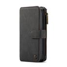 For iPhone 12 Pro Max CaseMe-007 Crazy Horse Texture Detachable Horizontal Flip PU Leather Case, with Card Slot & Holder & Zipper Wallet & Photo Frame(Black) - 1