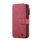 For iPhone 12 Pro Max CaseMe-007 Crazy Horse Texture Detachable Horizontal Flip PU Leather Case, with Card Slot & Holder & Zipper Wallet & Photo Frame(Red) - 2