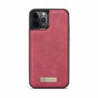 For iPhone 12 Pro Max CaseMe-007 Crazy Horse Texture Detachable Horizontal Flip PU Leather Case, with Card Slot & Holder & Zipper Wallet & Photo Frame(Red) - 3