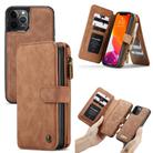 For iPhone 12 Pro Max CaseMe-007 Crazy Horse Texture Detachable Horizontal Flip PU Leather Case, with Card Slot & Holder & Zipper Wallet & Photo Frame(Brown) - 1