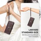 For OPPO Reno13 / Reno14 5G Global Six Card Slots Buckle Leather Phone Case with Lanyard(Coffee) - 3