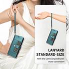 For Google Pixel 9a Six Card Slots Buckle Leather Phone Case with Lanyard(Green) - 3