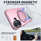 For iPhone 17 Metal Rotation Holder MagSafe TPU Hybrid PC Phone Case(Pink) - 2