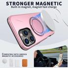 For iPhone 12 Pro Metal Rotation Holder MagSafe TPU Hybrid PC Phone Case(Pink) - 2