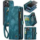 For iPhone 12 / 12 Pro CaseMe-008 Detachable Multifunctional Wallet Leather Phone Case (Blue) - 1
