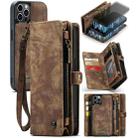 For iPhone 12 / 12 Pro CaseMe-008 Detachable Multifunctional Wallet Leather Phone Case (Brown) - 1