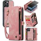 For iPhone 12 / 12 Pro CaseMe-008 Detachable Multifunctional Wallet Leather Phone Case (Pink) - 1