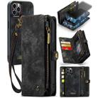 For iPhone 12 Pro Max CaseMe-008 Detachable Multifunctional Wallet Leather Phone Case (Black) - 1