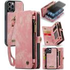 For iPhone 12 Pro Max CaseMe-008 Detachable Multifunctional Wallet Leather Phone Case (Pink) - 1