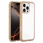 For iPhone 16 Pro Max Solid Color Edge Transparency Acrylic TPU Phone Case(Brown) - 1