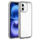 For iPhone 16 Plus Solid Color Edge Transparency Acrylic TPU Phone Case(Grey) - 1