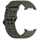 For Samsung Galaxy Watch8 / 8 Classic xDfind Black Buckle Ocean Solid Color Dual-row Hole Silicone Watch Band(Army Green) - 3