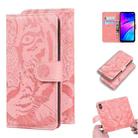 For Xiaomi Redmi 7 / Y3 (Indian Version) Tiger Embossing Pattern Horizontal Flip Leather Case with Holder & Card Slots & Wallet(Pink) - 1