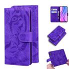 For Xiaomi Redmi 9 Tiger Embossing Pattern Horizontal Flip Leather Case with Holder & Card Slots & Wallet(Purple) - 1