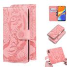 For Xiaomi Redmi 9C Tiger Embossing Pattern Horizontal Flip Leather Case with Holder & Card Slots & Wallet(Pink) - 1