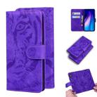 For Xiaomi Redmi Note 8T Tiger Embossing Pattern Horizontal Flip Leather Case with Holder & Card Slots & Wallet(Purple) - 1