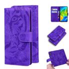 For Xiaomi Redmi Note 9 / 10X 4G Tiger Embossing Pattern Horizontal Flip Leather Case with Holder & Card Slots & Wallet(Purple) - 1