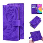 For Xiaomi Mi 9 Lite / CC9 Tiger Embossing Pattern Horizontal Flip Leather Case with Holder & Card Slots & Wallet(Purple) - 1