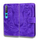 For Xiaomi Redmi Mi 10 / 10 Pro Tiger Embossing Pattern Horizontal Flip Leather Case with Holder & Card Slots & Wallet(Purple) - 1