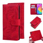 For Xiaomi Mi A3 / CC9e Tiger Embossing Pattern Horizontal Flip Leather Case with Holder & Card Slots & Wallet(Red) - 1