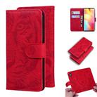 For Xiaomi Redmi Note 10 Lite Tiger Embossing Pattern Horizontal Flip Leather Case with Holder & Card Slots & Wallet(Red) - 1