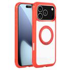 For iPhone 17 Pro Solid Color Edge Transparency Rotation Holder MagSafe Phone Case(Red) - 1