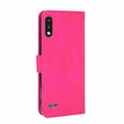 For LG K22 Solid Color Skin Feel Magnetic Buckle Horizontal Flip Calf Texture PU Leather Case with Holder & Card Slots & Wallet(Rose Red) - 3